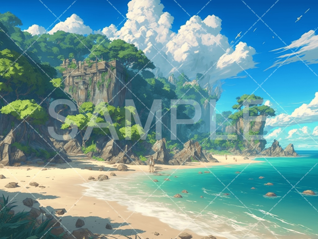 【背景素材】海・海辺3種(ファンタジー系)⑫