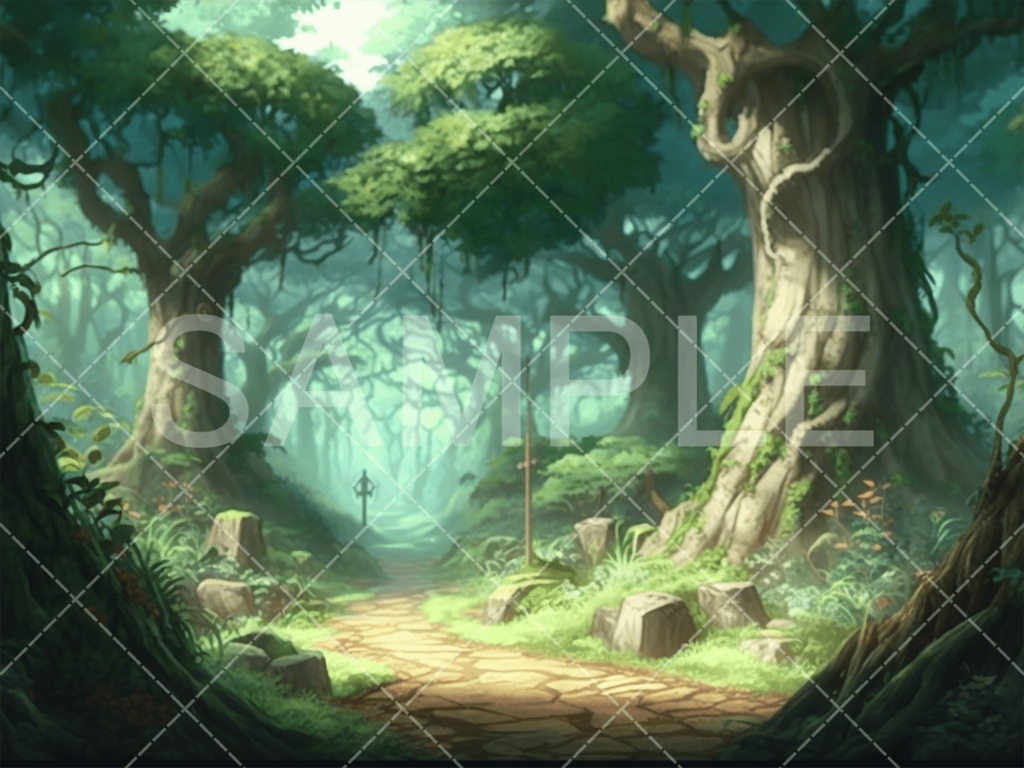 【背景素材】森3種（ファンタジー系）［037］