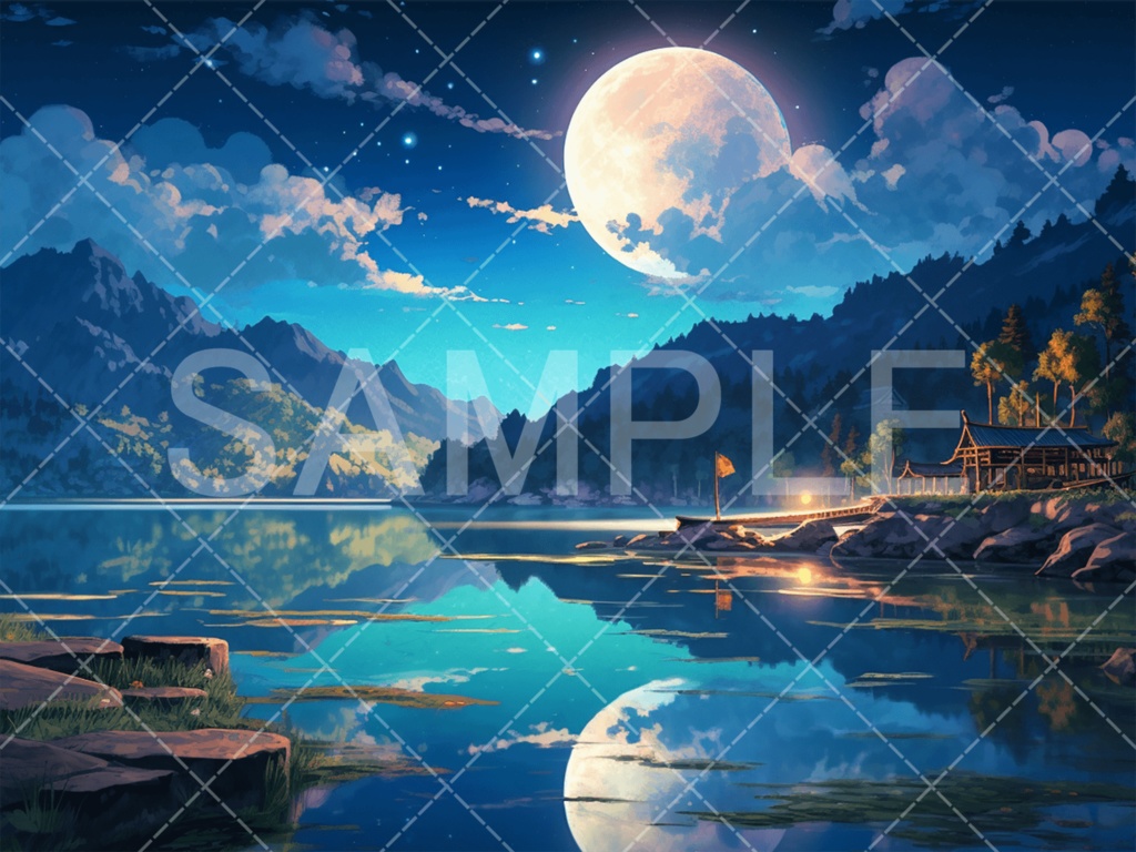 【背景素材】夜景・月3種［010］