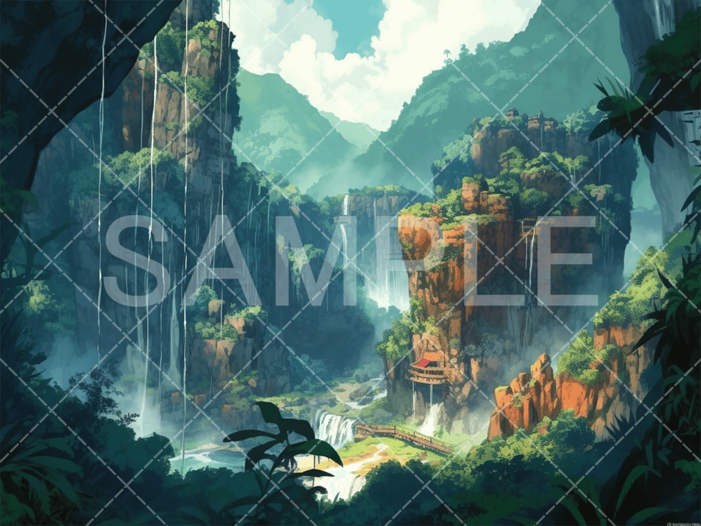 【背景素材】高地・ジャングル3種（ファンタジー系）［005］