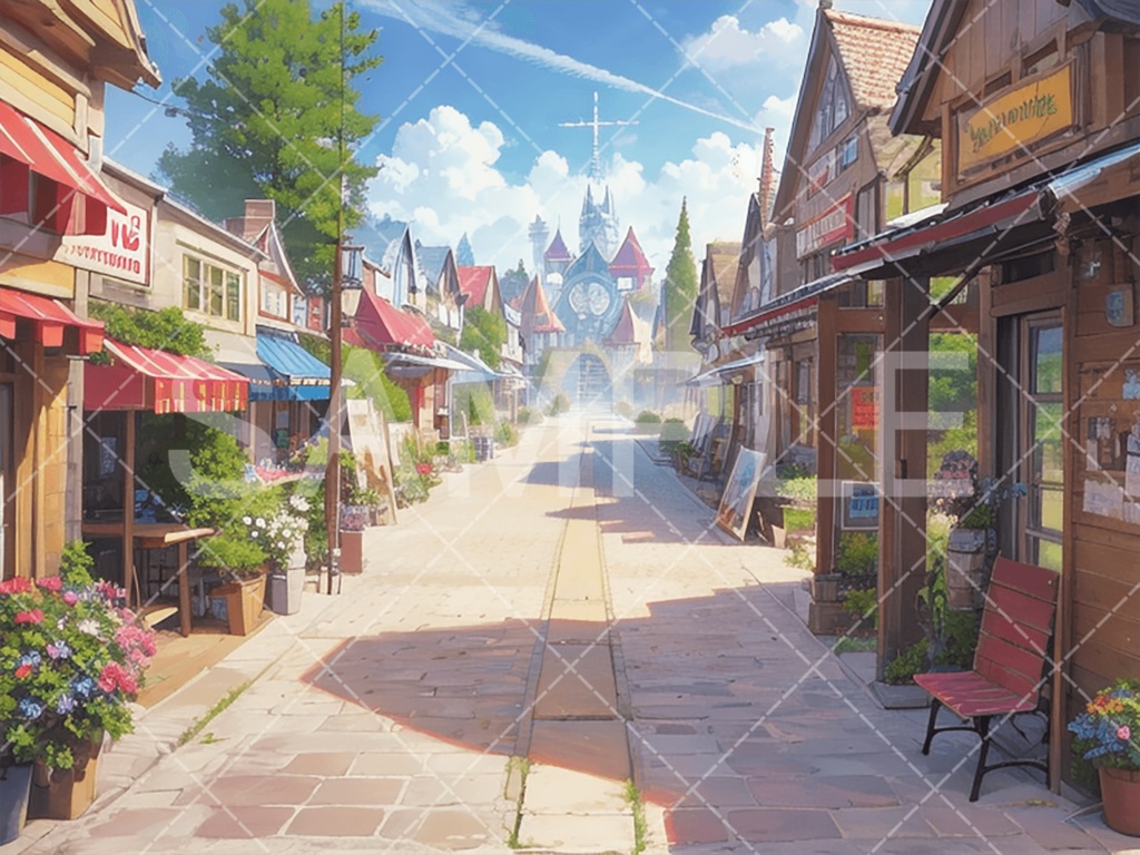 【背景素材】街・町・村3種（ファンタジー系）［083］