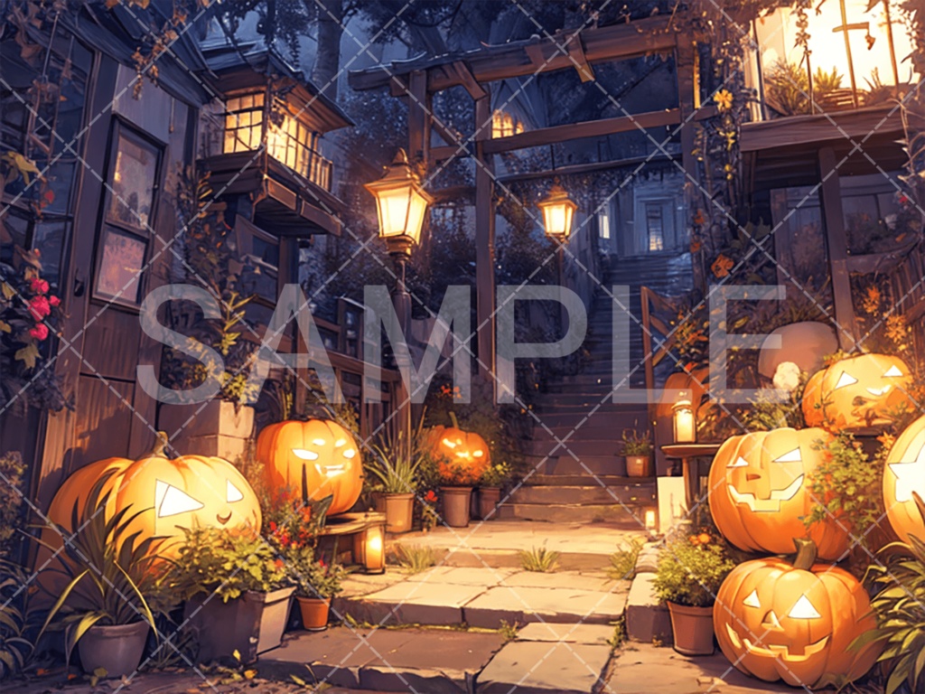 【背景素材】ハロウィン3種（ファンタジー系）［014］