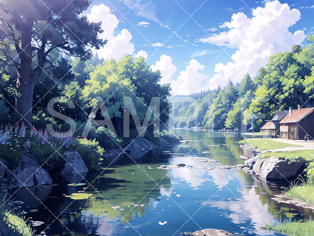 【背景素材】湖・水辺3種［070］