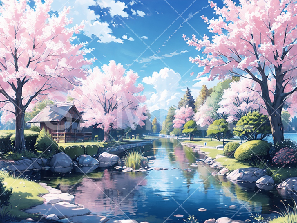 【背景素材】湖・水辺3種［072］