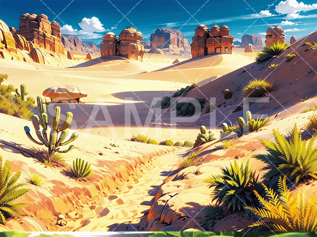 【背景素材】砂漠・荒野3種（ファンタジー系）［023］