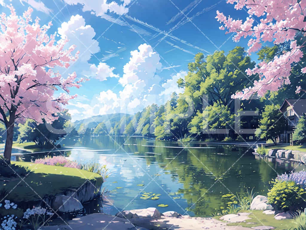 【背景素材】湖・水辺3種［074］