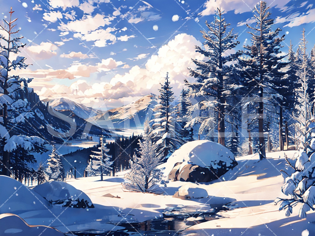 【背景素材】山・山岳3種（ファンタジー系）［013］