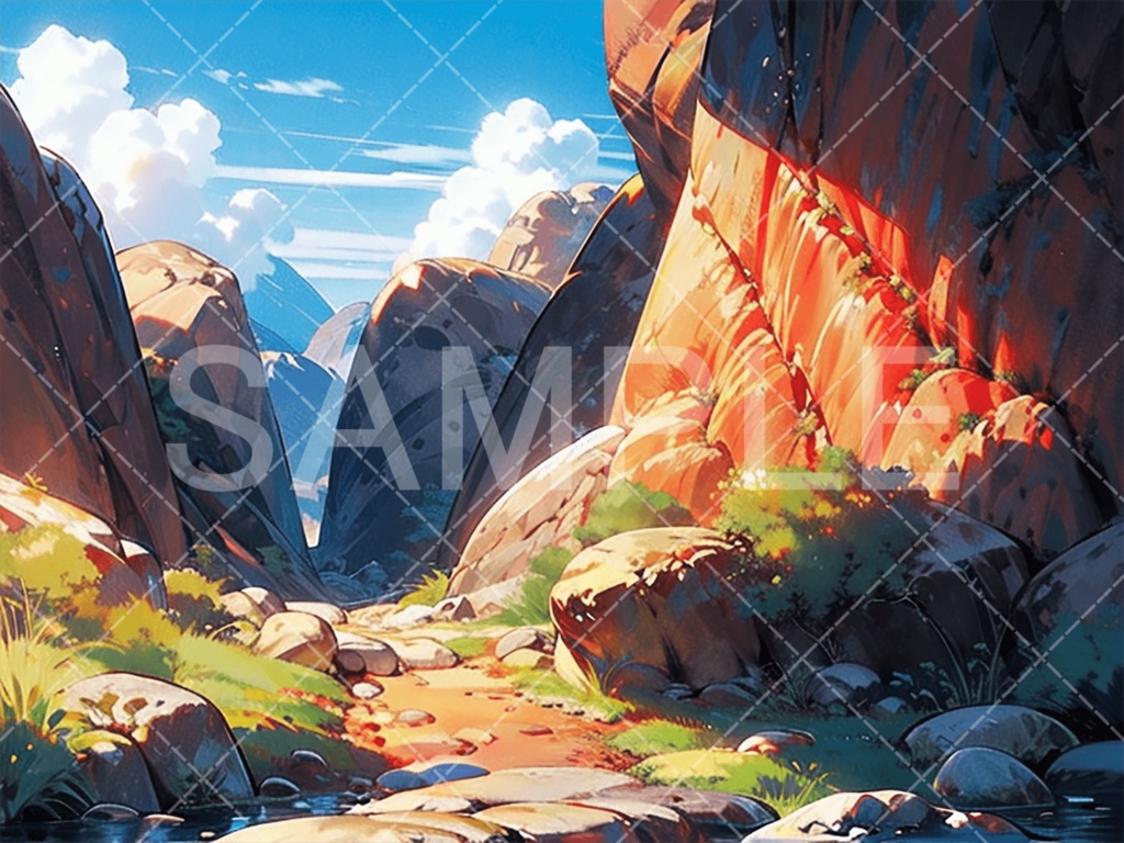 【背景素材】山・山岳3種（ファンタジー系）［016］