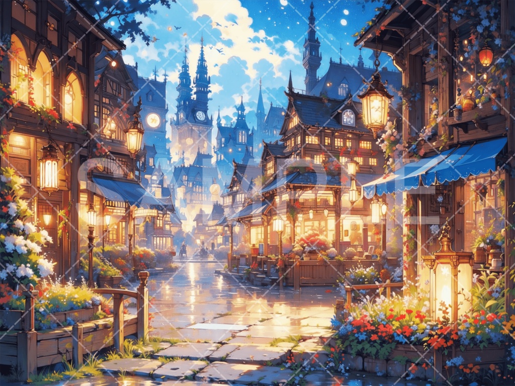 【背景素材】街・町・村3種［168］