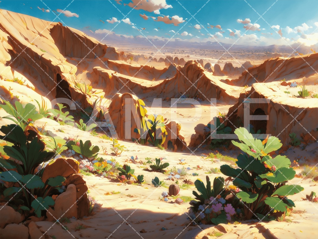 【背景素材】砂漠・荒野3種（ファンタジー系）［024］