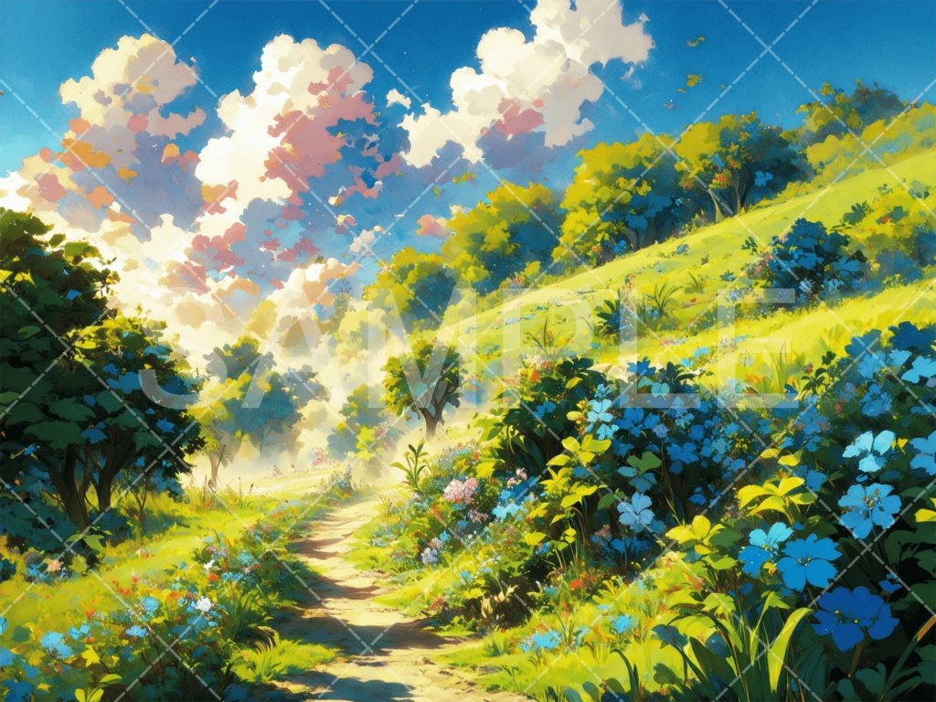 【背景素材】草原・平原3種（ファンタジー系）［060］