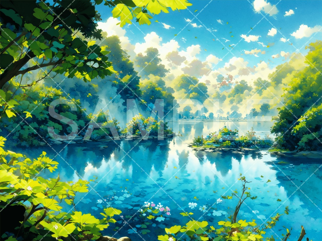【背景素材】湖・水辺3種［082］
