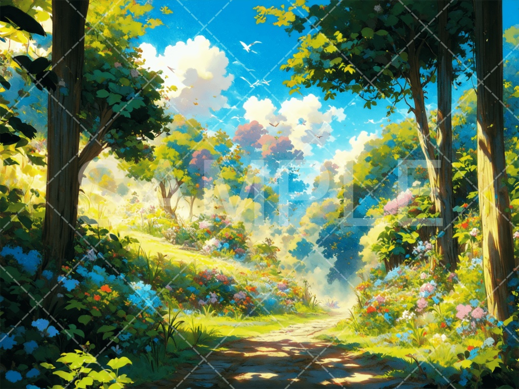 【背景素材】草原・平原3種（ファンタジー系）［062］