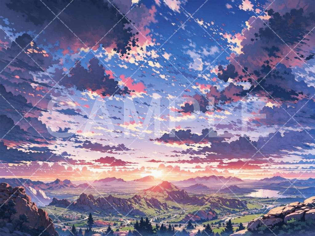 【背景素材】日の出3種［007］
