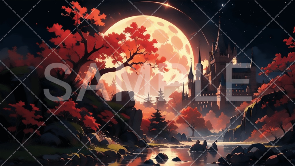 【背景素材】夜景・月3種［013］