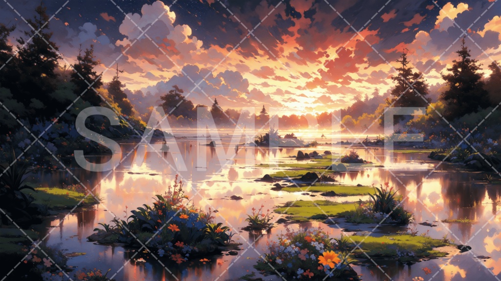 【背景素材】湖・水辺3種［089］
