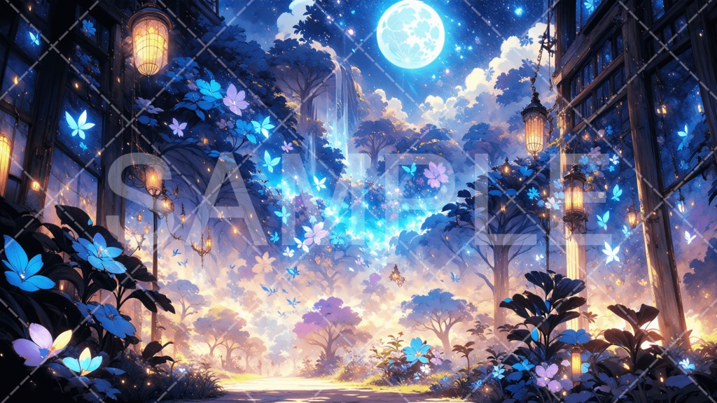 【背景素材】夜景・月3種［014］