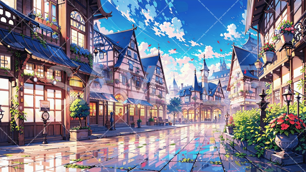 【背景素材】街・町・村3種［190］