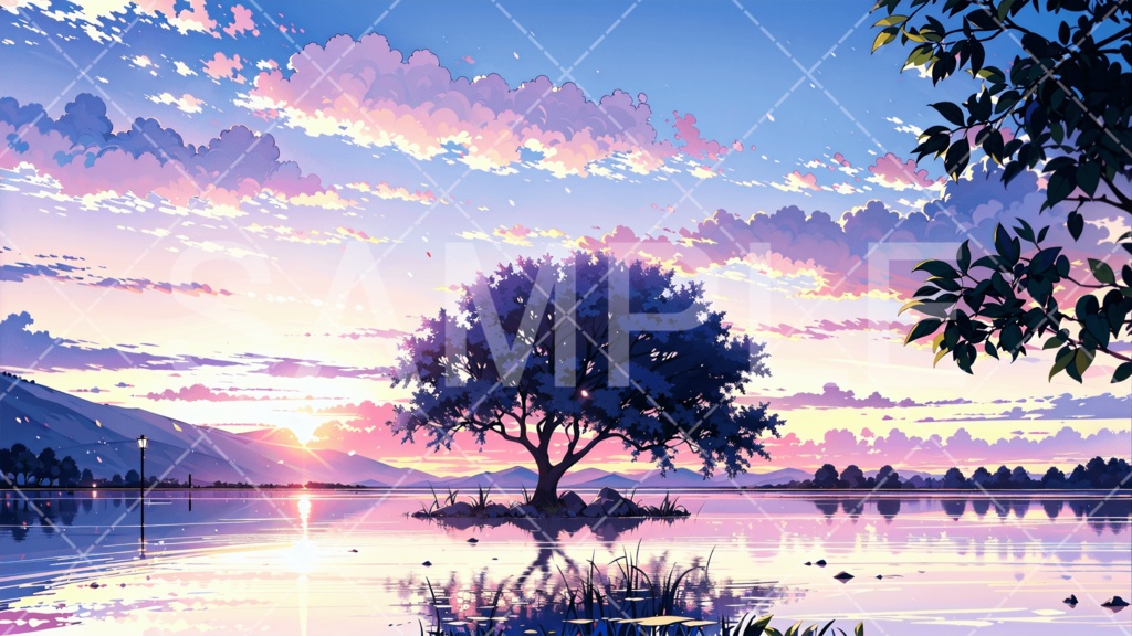 【背景素材】湖・水辺3種［097］
