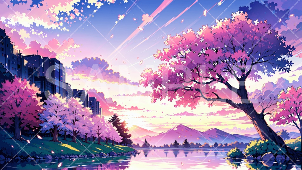 【背景素材】湖・水辺3種［099］