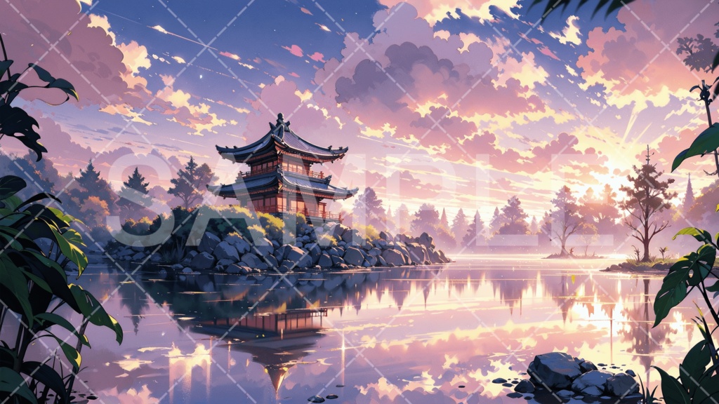 【背景素材】湖・水辺3種［102］