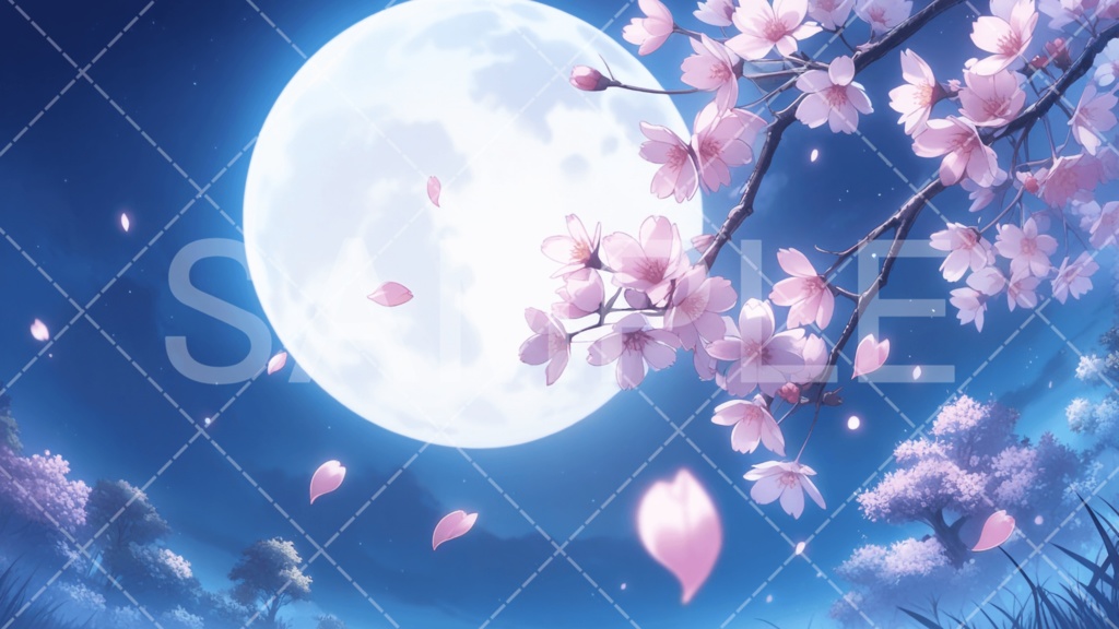 【背景素材】夜景・月3種［019］