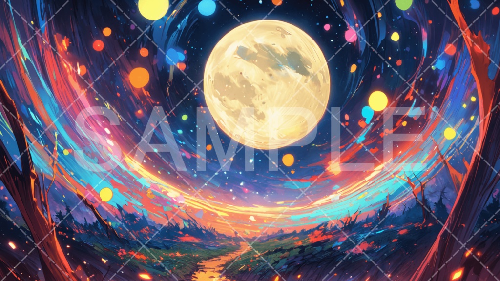 【背景素材】夜景・月3種［020］