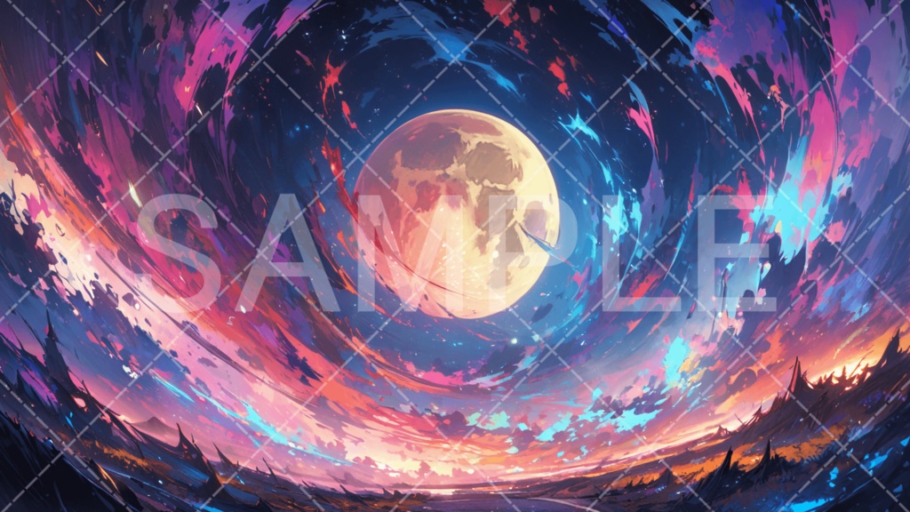 【背景素材】夜景・月3種［021］