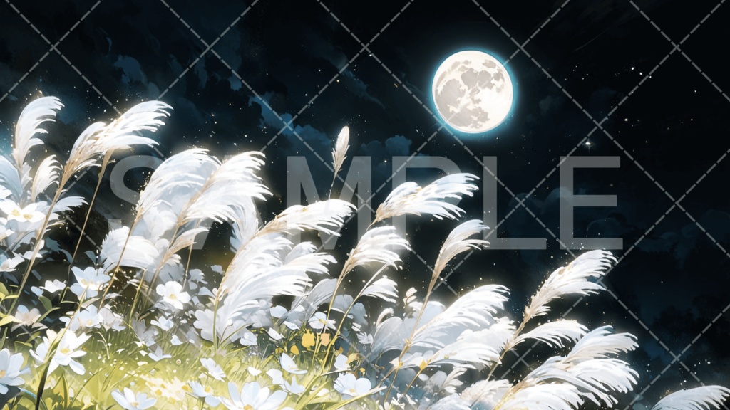 【背景素材】夜景・月3種［025］