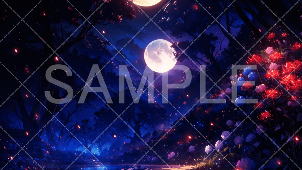 【背景素材】夜景・月3種［026］