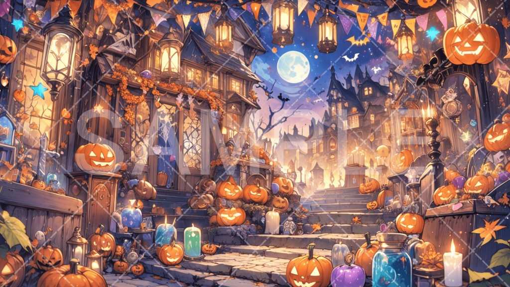 【背景素材】ハロウィン3種［060］