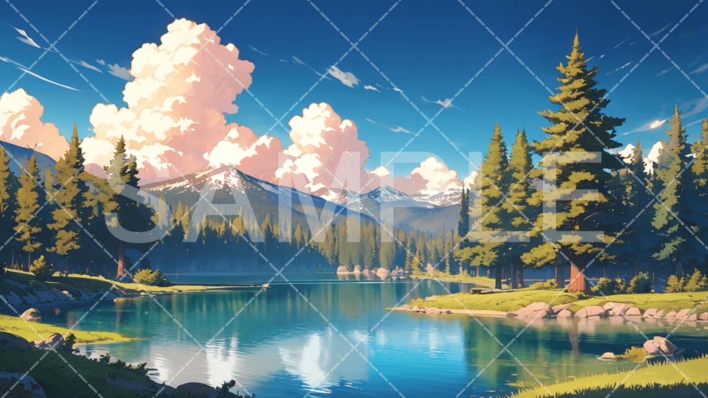 【背景素材】湖・水辺3種［110］