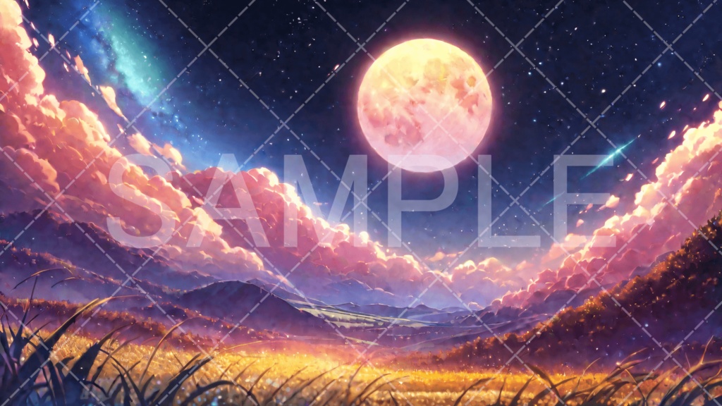 【背景素材】夜景・月3種［028］