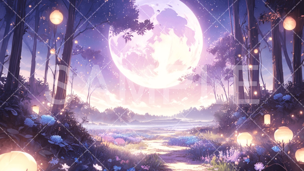 【背景素材】夜景・月3種［031］