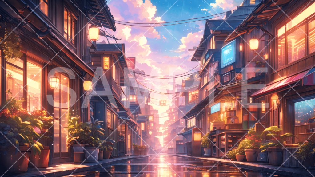 【背景素材】街・町・村3種［232］