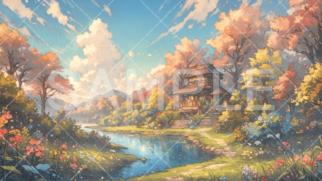 【背景素材】湖・水辺3種［141］