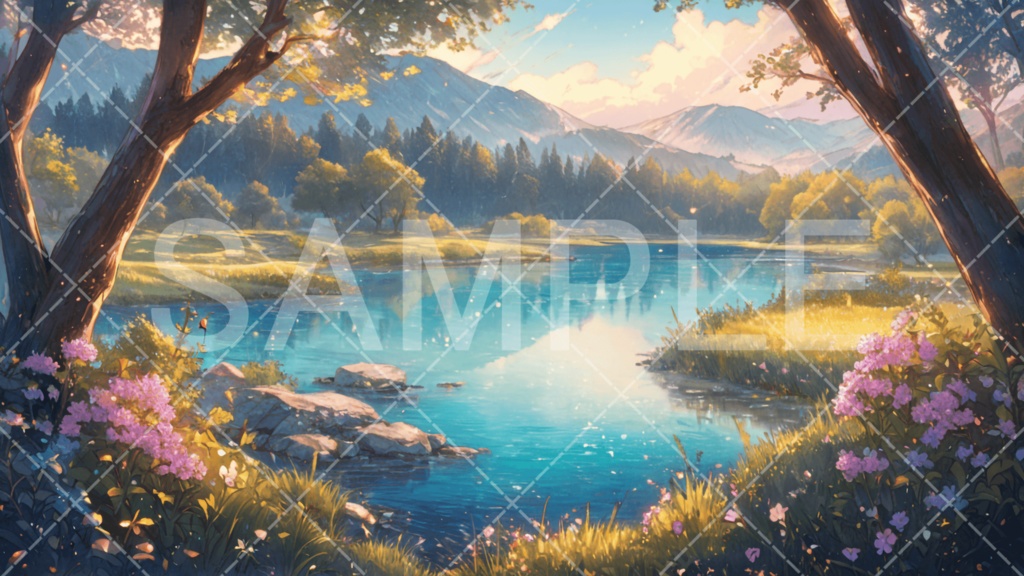 【背景素材】湖・水辺3種［142］