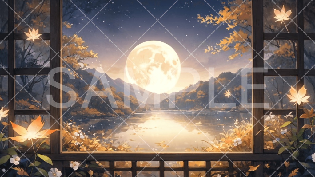 【背景素材】夜景・月3種［036］