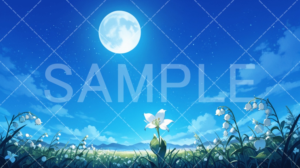 【背景素材】夜景・月3種［038］