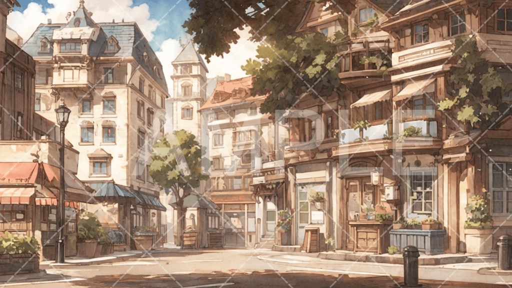 【背景素材】街・町・村3種［295］