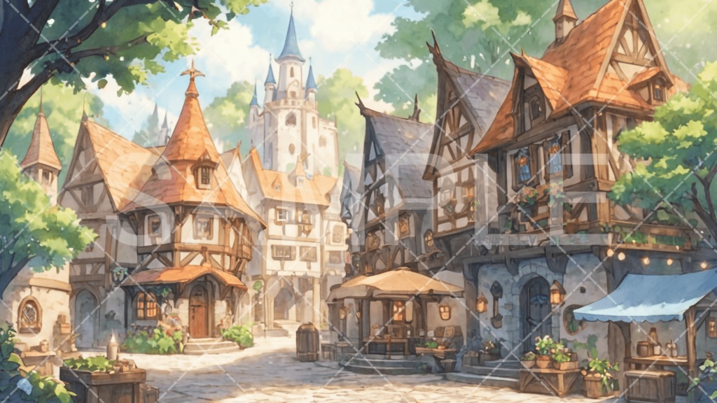 【背景素材】街・町・村3種［301］