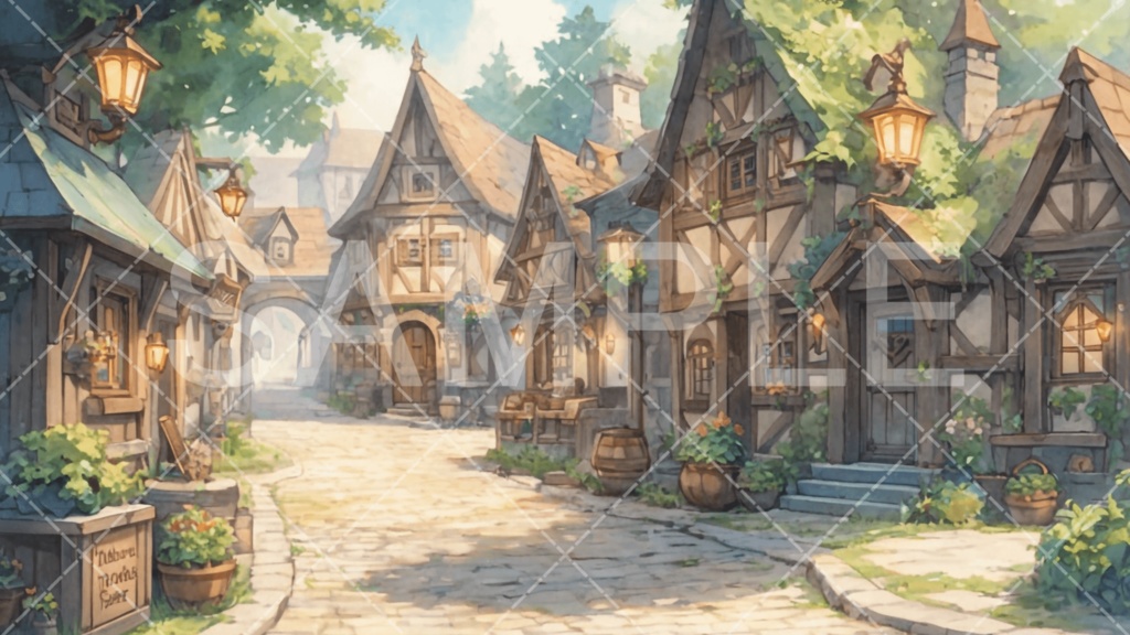 【背景素材】街・町・村3種［302］