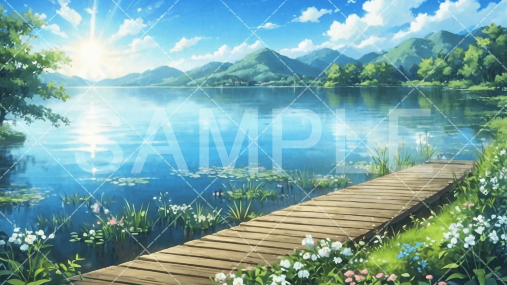 【背景素材】湖・水辺3種［153］