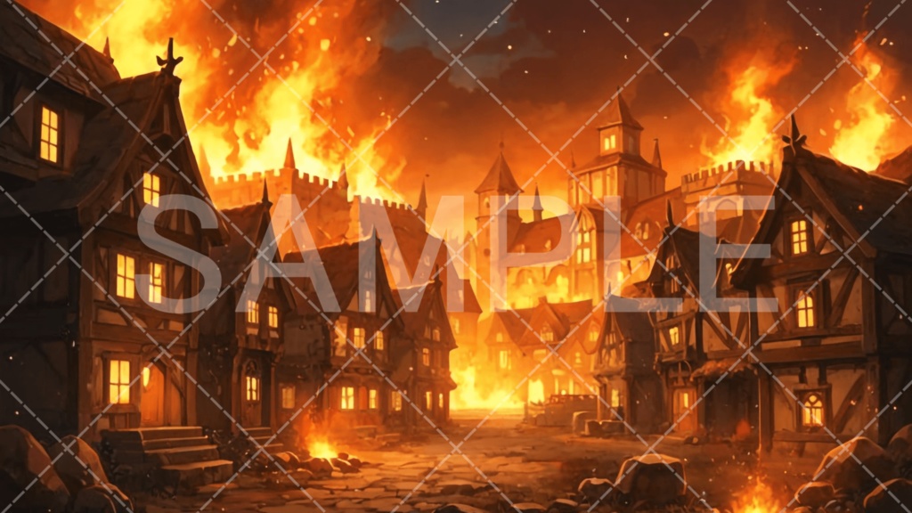 【背景素材】街・町・村3種［305］