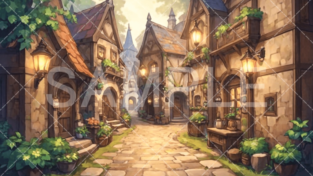 【背景素材】街・町・村3種［309］