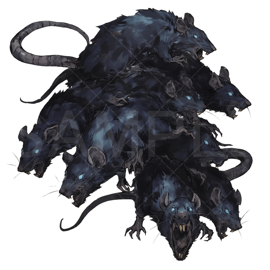 【画像素材】クトゥルフ神話（神話生物：ネズミの群れ）［072］