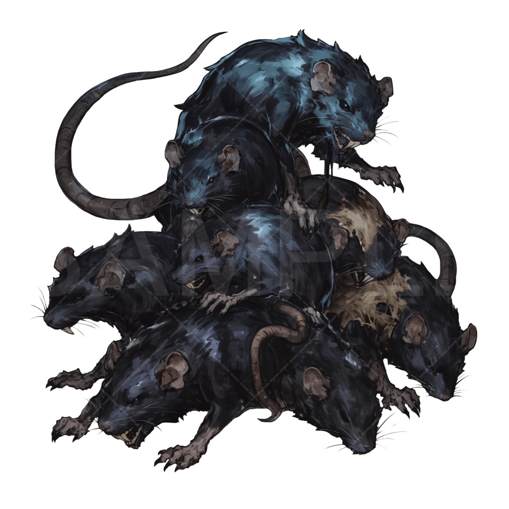 【画像素材】クトゥルフ神話（神話生物：ネズミの群れ）［073］