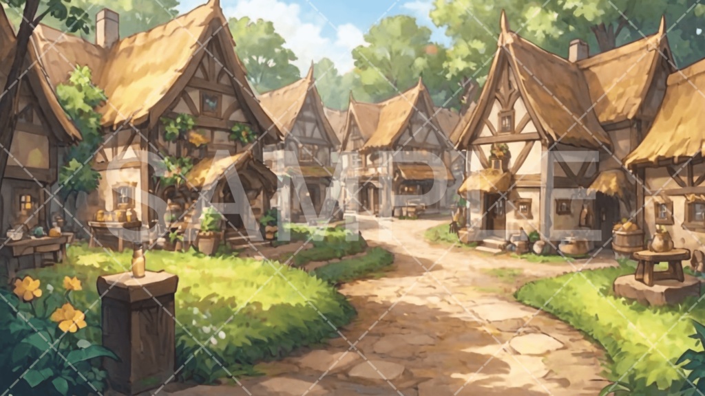 【背景素材】街・町・村3種［312］