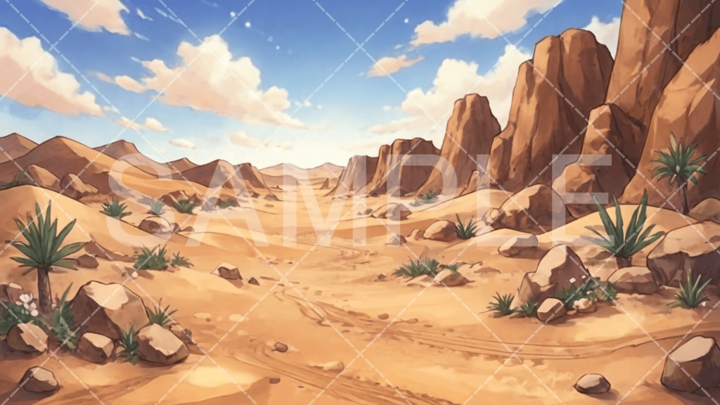 【背景素材】砂漠・荒野3種［044］