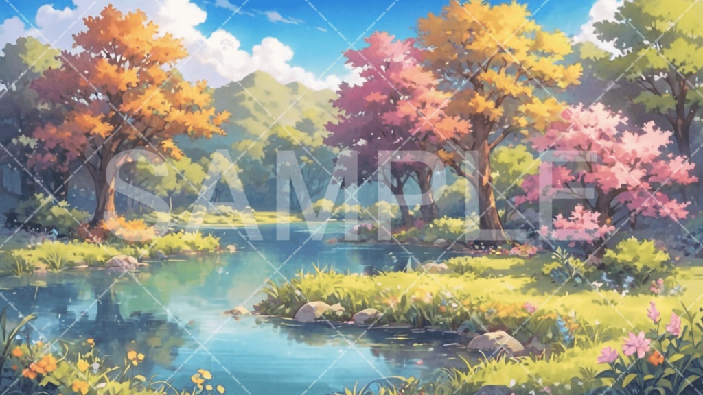 【背景素材】湖・水辺3種［164］